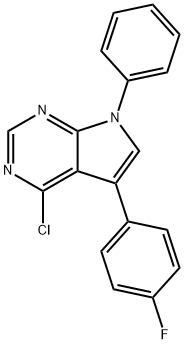 4-Chloro-5-(4-fluorophenyl)-7-phenyl-7H-pyrrolo[2,3-d]pyrimidine Struktur