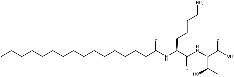 (2S,3R)-2-[[(2S)-6-amino-2-(hexadecanoylamino)hexanoyl]amino]-3-hydroxybutanoic acid Struktur