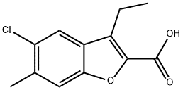 5-Chloro-3-ethyl-6-methylbenzofuran-2-carboxylic acid Struktur