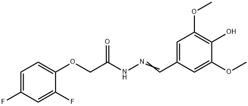 (E)-2-(2,4-difluorophenoxy)-N'-(4-hydroxy-3,5-dimethoxybenzylidene)acetohydrazide Struktur