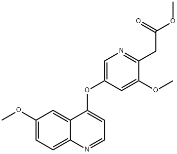 Methyl 2-(3-methoxy-5-((6-methoxyquinolin-4-yl)oxy)pyridin-2-yl)acetate Struktur