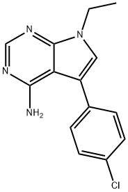 5-(4-Chlorophenyl)-7-ethyl-7H-pyrrolo[2,3-d]pyrimidin-4-amine Struktur