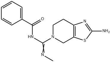 (Z)-N-((2-Amino-6,7-dihydrothiazolo[5,4-c]pyridin-5(4H)-yl)(methylimino)methyl)benzamide Struktur