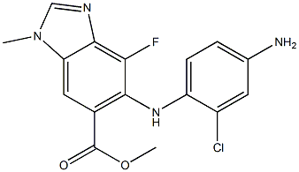 methyl 5-((4-amino-2-chlorophenyl)amino)-4-fluoro-1-methyl-1H-benzo[d]imidazole-6-carboxylate Struktur