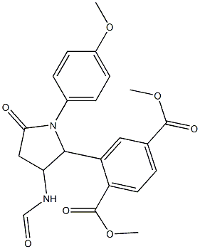 dimethyl 2-(1-(4-methoxyphenyl)-5-oxopyrrolidine-3-carboxamido)terephthalate Struktur