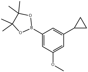 2-(3-cyclopropyl-5-methoxyphenyl)-4,4,5,5-tetramethyl-1,3,2-dioxaborolane Struktur