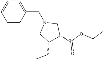 cis-ethyl 1-benzyl-4-ethylpyrrolidine-3-carboxylate Struktur