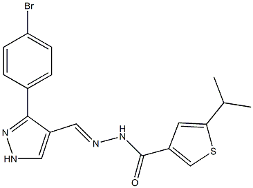 (E)-N'-((3-(4-bromophenyl)-1H-pyrazol-4-yl)methylene)-5-isopropylthiophene-3-carbohydrazide Struktur