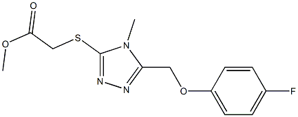 methyl 2-((5-((4-fluorophenoxy)methyl)-4-methyl-4H-1,2,4-triazol-3-yl)thio)acetate Struktur