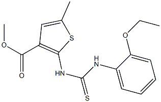 methyl 2-(3-(2-ethoxyphenyl)thioureido)-5-methylthiophene-3-carboxylate Struktur