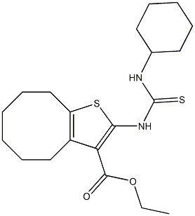 ethyl 2-(3-cyclohexylthioureido)-4,5,6,7,8,9-hexahydrocycloocta[b]thiophene-3-carboxylate Struktur