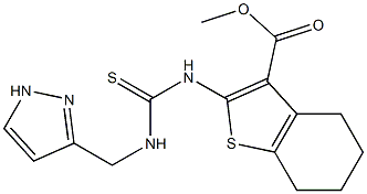 methyl 2-(3-((1H-pyrazol-3-yl)methyl)thioureido)-4,5,6,7-tetrahydrobenzo[b]thiophene-3-carboxylate Struktur