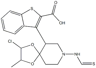 methyl 3-chloro-6-(1,4-dioxa-8-azaspiro[4.5]decane-8-carbothioamido)benzo[b]thiophene-2-carboxylate Struktur