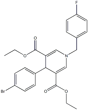 diethyl 4-(4-bromophenyl)-1-(4-fluorobenzyl)-1,4-dihydropyridine-3,5-dicarboxylate Struktur