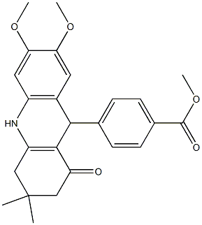 methyl 4-(6,7-dimethoxy-3,3-dimethyl-1-oxo-1,2,3,4,9,10-hexahydroacridin-9-yl)benzoate Struktur