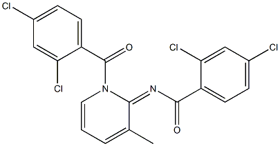 (E)-2,4-dichloro-N-(1-(2,4-dichlorobenzoyl)-3-methylpyridin-2(1H)-ylidene)benzamide Struktur