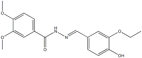 (E)-N'-(3-ethoxy-4-hydroxybenzylidene)-3,4-dimethoxybenzohydrazide Struktur