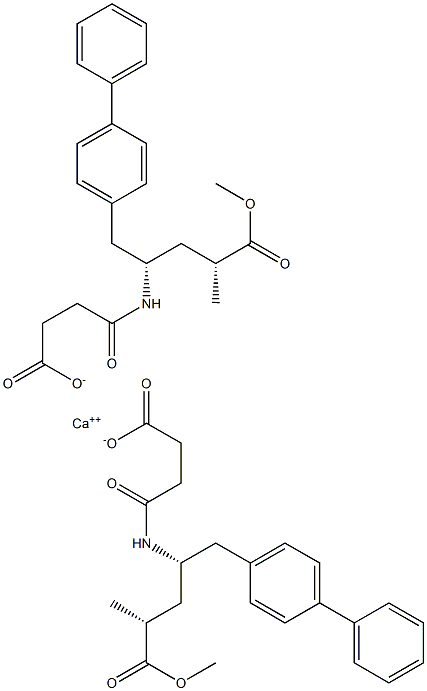 Calcium bis[4-{[(1S,3R)-1-([1,1'-biphenyl]-4-ylmethyl)-4-methoxy-3-methyl-4-oxobutyl]amino}-4-oxobutanoate] Struktur