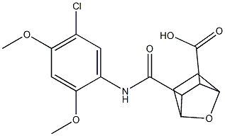 3-((5-chloro-2,4-dimethoxyphenyl)carbamoyl)-7-oxabicyclo[2.2.1]heptane-2-carboxylic acid Struktur