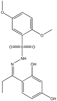 (Z)-N'-(1-(2,4-dihydroxyphenyl)propylidene)-2,5-dimethoxybenzenesulfonohydrazide Struktur