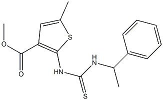 methyl 5-methyl-2-(3-(1-phenylethyl)thioureido)thiophene-3-carboxylate Struktur