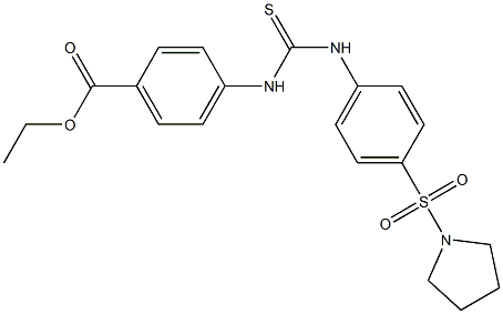 ethyl 4-(3-(4-(pyrrolidin-1-ylsulfonyl)phenyl)thioureido)benzoate Struktur