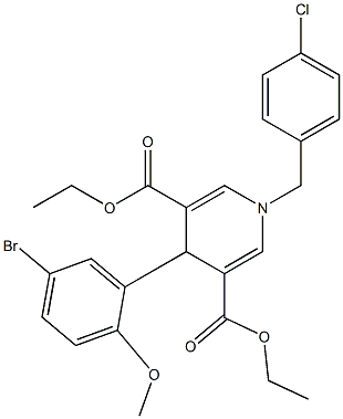 diethyl 4-(5-bromo-2-methoxyphenyl)-1-(4-chlorobenzyl)-1,4-dihydropyridine-3,5-dicarboxylate Struktur