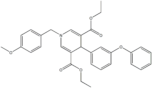 diethyl 1-(4-methoxybenzyl)-4-(3-phenoxyphenyl)-1,4-dihydropyridine-3,5-dicarboxylate Struktur