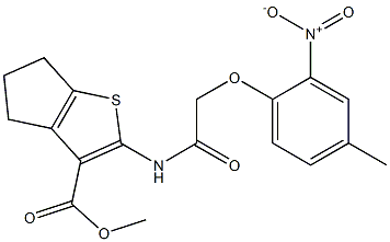 methyl 2-(2-(4-methyl-2-nitrophenoxy)acetamido)-5,6-dihydro-4H-cyclopenta[b]thiophene-3-carboxylate Struktur