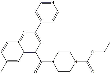 ethyl 4-(6-methyl-2-(pyridin-4-yl)quinoline-4-carbonyl)piperazine-1-carboxylate Struktur