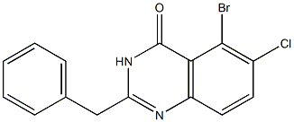 2-benzyl-5-bromo-6-chloroquinazolin-4(3H)-one Struktur