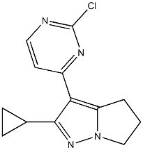 3-(2-chloropyrimidin-4-yl)-2-cyclopropyl-5,6-dihydro-4H-pyrrolo[1,2-b]pyrazole Struktur