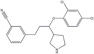 3-(3-(2,4-dichlorophenoxy)-3-(pyrrolidin-3-yl)propyl)benzonitrile Struktur