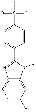 6-chloro-1-methyl-2-(4-(methylsulfonyl)phenyl)-1H-benzo[d]imidazole Struktur