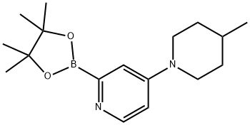 4-(4-methylpiperidin-1-yl)-2-(4,4,5,5-tetramethyl-1,3,2-dioxaborolan-2-yl)pyridine Struktur