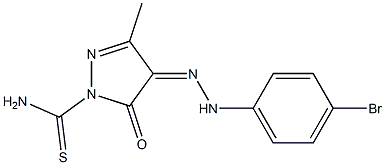 4-[(4-bromophenyl)hydrazono]-3-methyl-5-oxo-4,5-dihydro-1H-pyrazole-1-carbothioamide Struktur