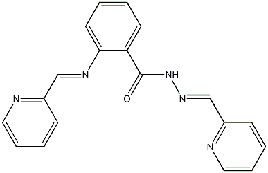 (E)-N'-(pyridin-2-ylmethylene)-2-((E)-(pyridin-2-ylmethylene)amino)benzohydrazide Struktur