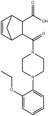 3-(4-(2-ethoxyphenyl)piperazine-1-carbonyl)bicyclo[2.2.1]hept-5-ene-2-carboxylic acid Struktur