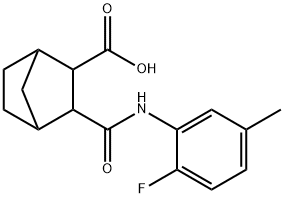 3-((2-fluoro-5-methylphenyl)carbamoyl)bicyclo[2.2.1]heptane-2-carboxylic acid Struktur