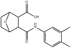 3-((3,4-dimethylphenyl)carbamoyl)-7-oxabicyclo[2.2.1]heptane-2-carboxylic acid Struktur