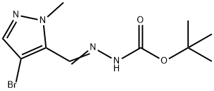 (E)-tert-butyl 2-((4-bromo-1-methyl-1H-pyrazol-5-yl)methylene)hydrazinecarboxylate Struktur