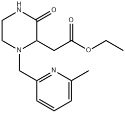 ethyl {1-[(6-methyl-2-pyridinyl)methyl]-3-oxo-2-piperazinyl}acetate Struktur