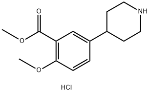 Methyl 2-methoxy-5-(piperidin-4-yl)benzoate hydrochloride Struktur