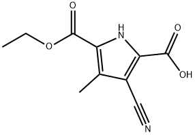 3-Cyano-5-(ethoxycarbonyl)-4-methyl-1H-pyrrole-2-carboxylic acid Struktur