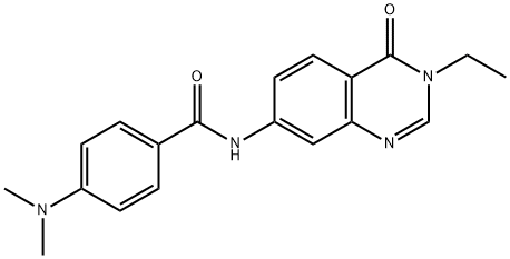 4-(dimethylamino)-N-(3-ethyl-4-oxo-3,4-dihydro-7-quinazolinyl)benzamide Struktur