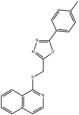 1-isoquinolinyl [5-(4-methylphenyl)-1,3,4-oxadiazol-2-yl]methyl sulfide Struktur