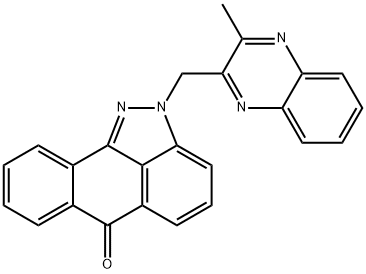 2-[(3-methyl-2-quinoxalinyl)methyl]dibenzo[cd,g]indazol-6(2H)-one Struktur