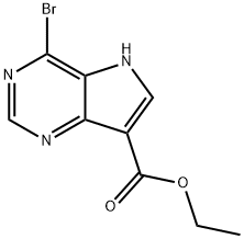 ethyl 4-bromo-5H-pyrrolo[3,2-d]pyrimidine-7-carboxylate Struktur