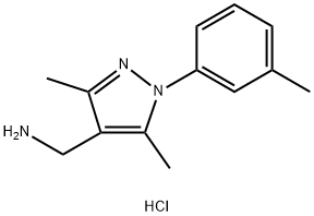 (3,5-Dimethyl-1-(m-tolyl)-1H-pyrazol-4-yl)methanamine hydrochloride Struktur