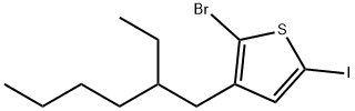 2-Bromo-3-(2-ethylhexyl)-5-iodothiophene (stabilized with Copper chip) Struktur